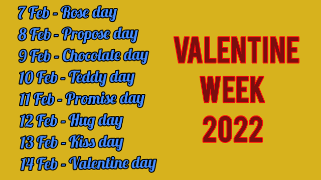 Valentine week full list 2022 in marathi